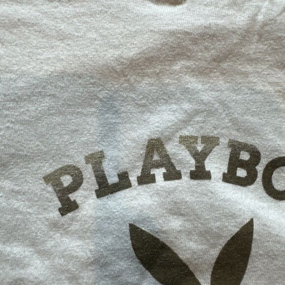 Playboy Tennis Club Mens Crewneck T-Shirt White Medium 100% Cotton Short Sleeve - Picture 7 of 10